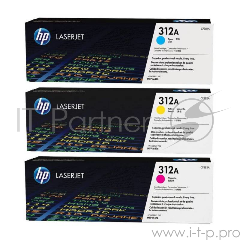 Kартридж Hewlett-Packard 312A CYM Tri-Pack LaserJet Toner Cartridges (CF440AM)