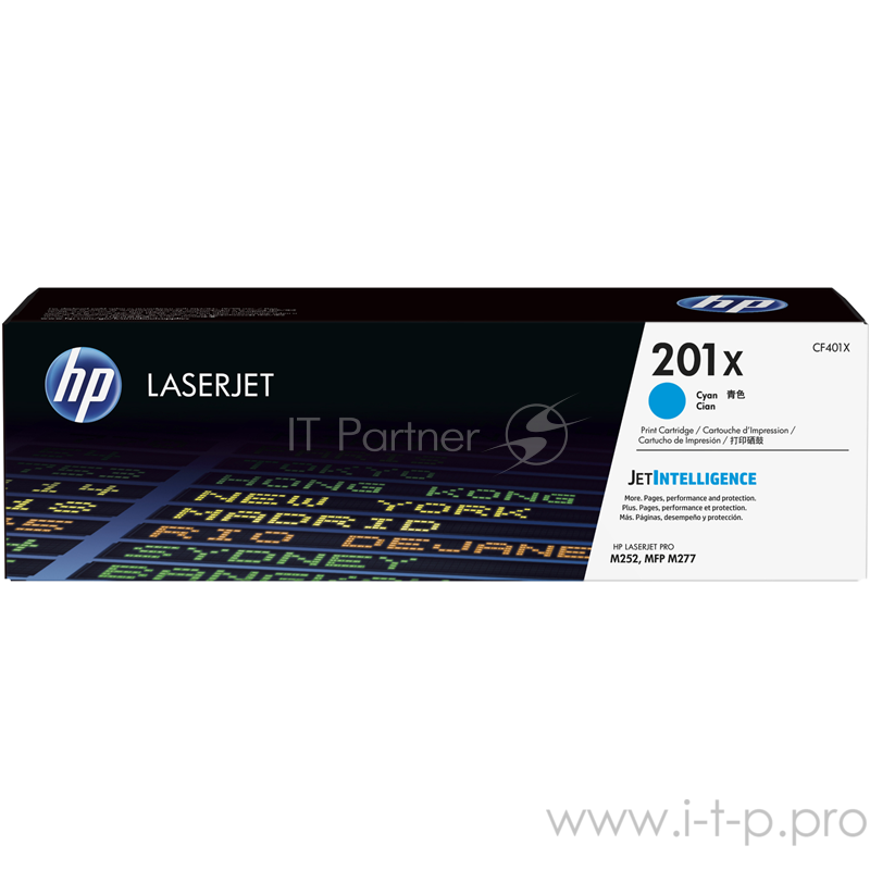 Тонер Картридж HP 201X CF401X голубой для HP CLJ Pro M252/M277 (2300стр.)