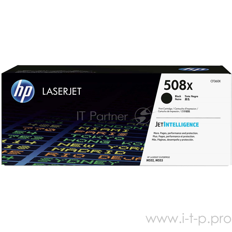 Тонер Картридж HP 508X CF360X черный для HP CLJ M552/M553 (12500стр.)