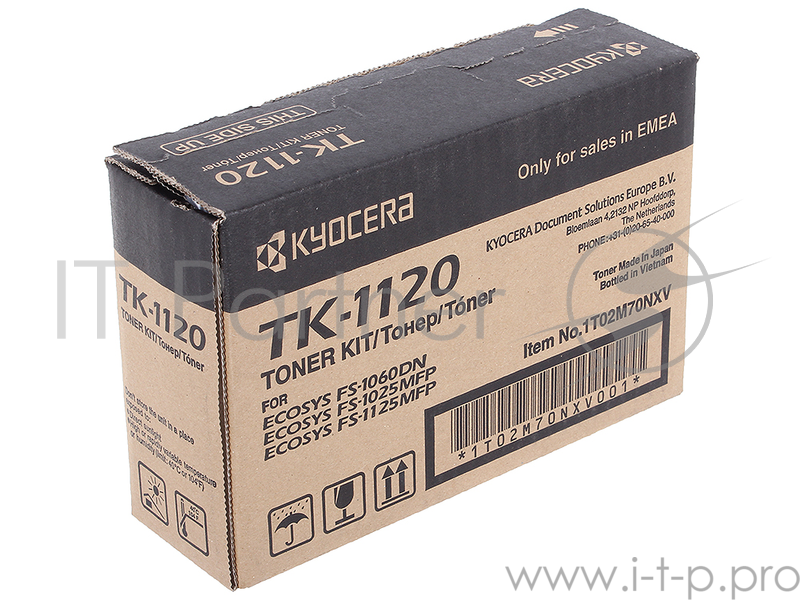 Тонер-картридж Kyocera TK-1120 (1T02M70NX0/1T02M70NXV), Black черный, 3000 стр., для FS-1060DN/1025MFP/1125MFP