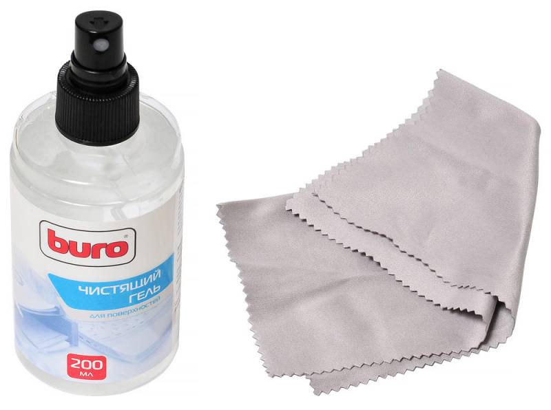 Чистящее средство чистящий комплект (гель + микрофибра) Buro BU-Gsurface для поверхностей (200мл)