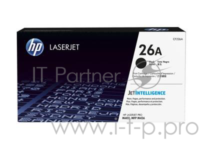 Тонер Картридж HP 26A CF226A черный для HP LJ Pro M402/M426 (3100стр.)