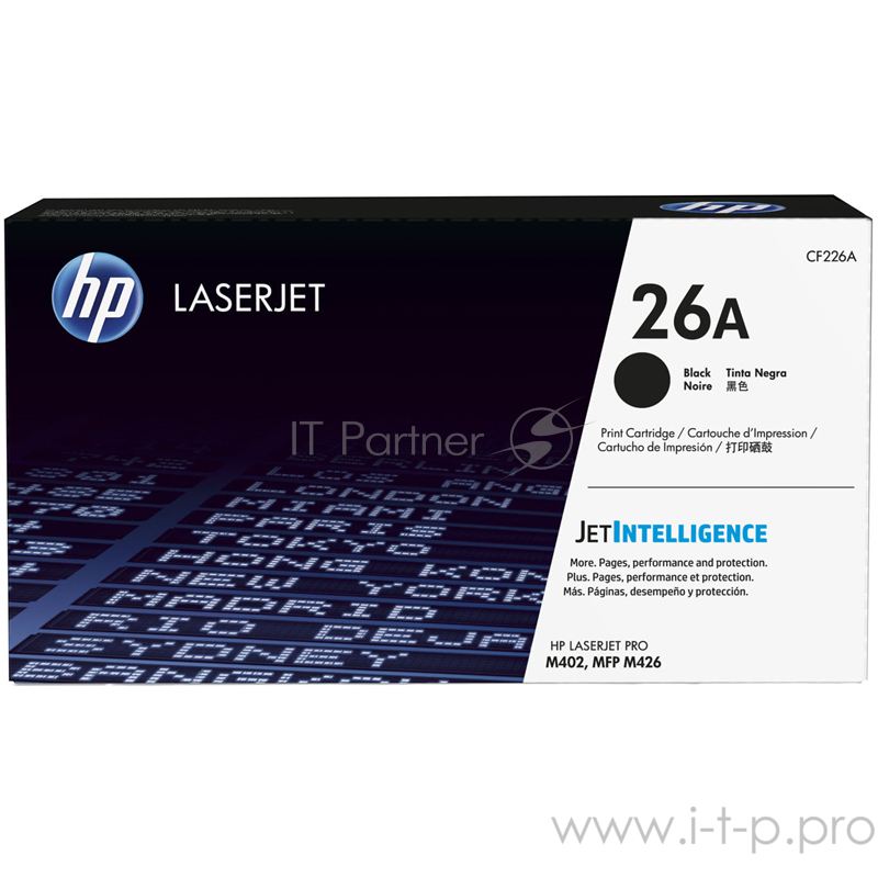 Тонер Картридж HP 26A CF226A черный для HP LJ Pro M402/M426 (3100стр.)