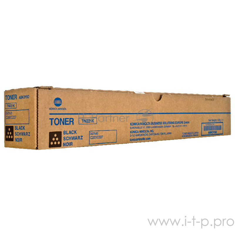 Тонер-картридж Konica-Minolta TN-221K Black, черный, для bizhub C227/C287