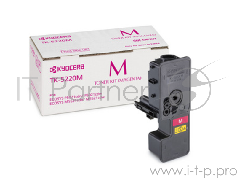 Тонер-картридж Kyocera TK-5220M (1T02R9BNL1), Magenta пурпурный, 1200 стр., для P5021cdn/cdw, P5026cdn/cdw, M5521cdn/cdw, M5526cdn/cdw