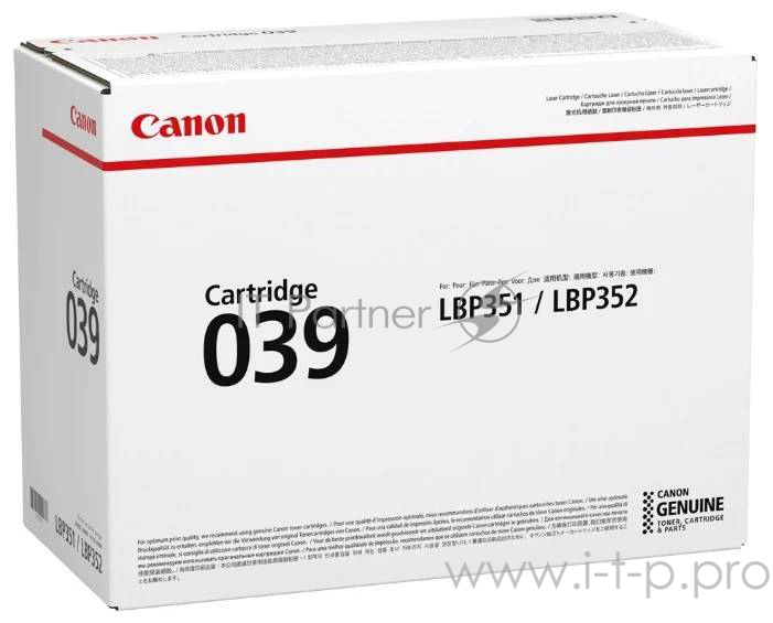 Тонер-картридж Canon Cartridge 039BK (0287C001) Black черный, 11000 стр., для LBP351x/352x
