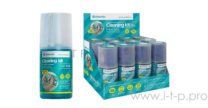 Чистящее средство чистящий комплект (спрей + микрофибра) Defender 30598 для экранов (200мл)