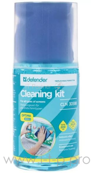 Чистящее средство чистящий комплект (спрей + микрофибра) Defender 30598 для экранов (200мл)