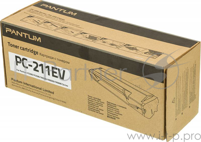 Тонер-картридж Pantum PC-211EV черный для P2200/2207/2500/2500W/6500/655 1600 стр.