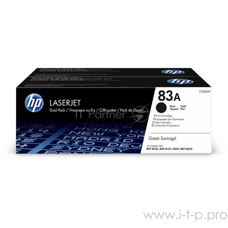 Картридж 83A HP LJ M125/M127 2packХ1,5К (О) Black CF283AF