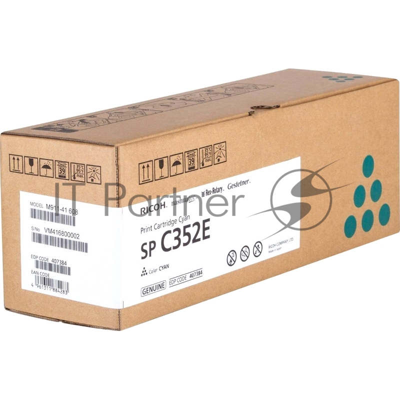 Принт-картридж Ricoh SP C352E голубой, 6000 стр, для SP C352DN