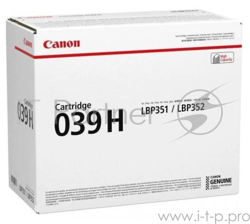 Тонер-картридж Canon Cartridge 039HBK (0288C001) Black черный, 25000 стр., для LBP351x/352x