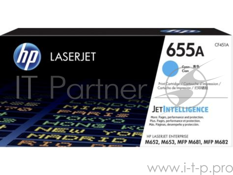 Картридж HP 655A Cyan для HP CLJ M652/M653/MFP M681/M682 (CF451A) 10500 стр