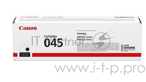 Тонер-картридж Canon 045BK Black черный, 1400 стр., для i-SENSYS MF631/633/635, LBP611
