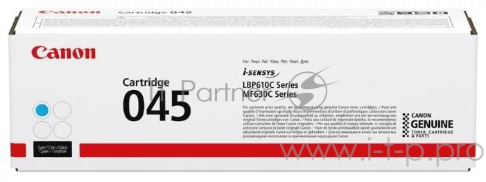 Тонер-картридж Canon 045C Cyan голубой, 1300 стр., для i-SENSYS MF631/633/635, LBP611