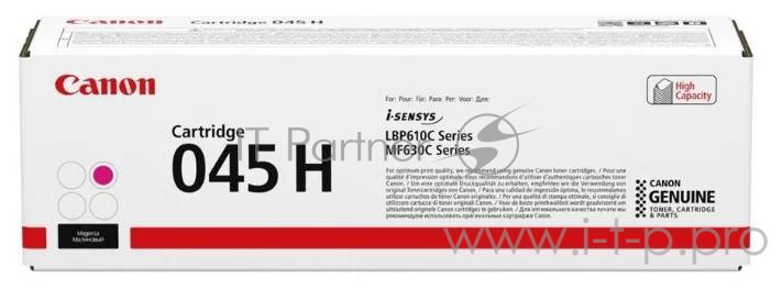 Тонер-картридж Canon 045M H Magenta пурпурный, 2200 стр., для i-SENSYS MF631/633/635, LBP611
