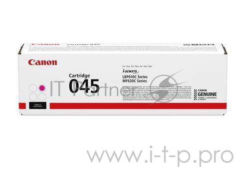 Тонер-картридж Canon 045M Magenta пурпурный, 1300 стр., для i-SENSYS MF631/633/635, LBP611