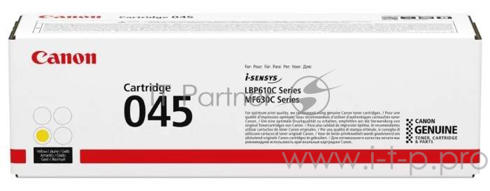 Тонер-картридж Canon 045Y Yellow желтый, 1300 стр., для i-SENSYS MF631/633/635, LBP611