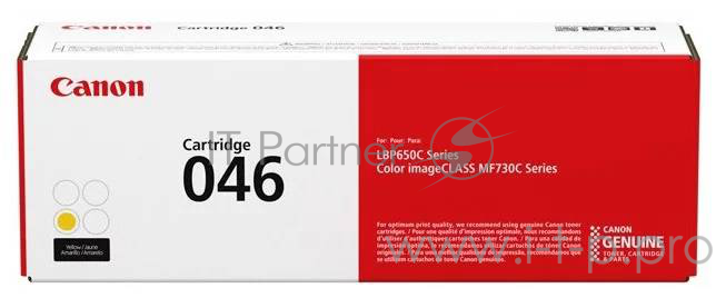 Картридж Canon 046Y для i-SENSYS MF732/734/735, LBP653/654. Жёлтый. 2300 страниц.