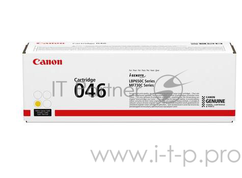 Картридж Canon 046Y для i-SENSYS MF732/734/735, LBP653/654. Жёлтый. 2300 страниц.