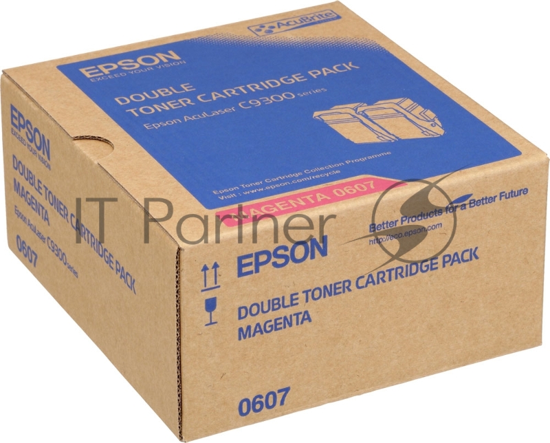 Тонер-картридж Epson 607 Magenta Double Pack (C13S050607) пурпурный, 13000 стр (двойная упаковка: 6500 стр x 2), для AcuLaser C9300N