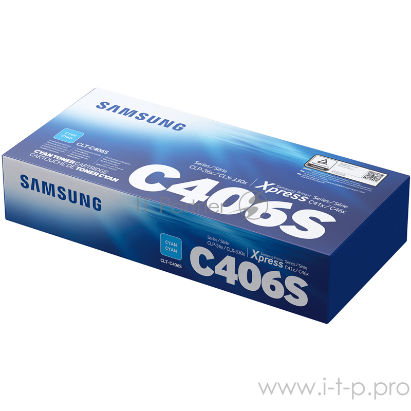 Тонер Картридж SAMSUNG CLT-C406S/ ST986A голубой (1000стр.) для Samsung CLP-360/365/CLX-3300/3305
