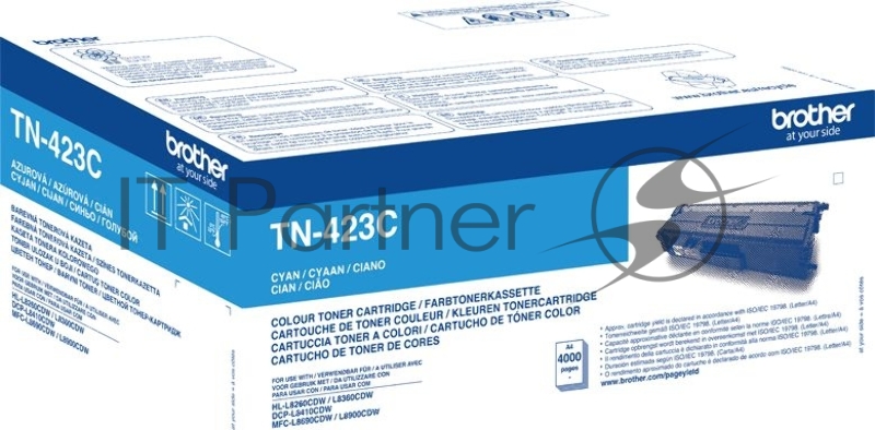 Тонер Brother Тонер-картридж TN-423C голубой (4000 стр.) для HL-L8260CDW, HL-L8360CDW, DCP-L8410CDW, MFC-L8690CDW, MFC-L8900CDW