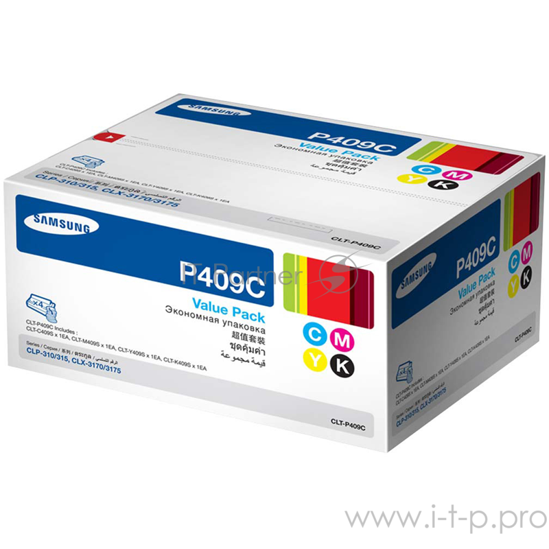 Набор из 4х тонер-картриджей (4 цвета) Samsung CLT-P409C 4-pk CYMK Toner Crt