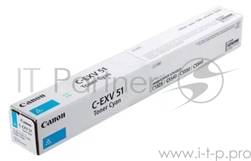 Тонер CANON C-EXV51L C голубой для iR ADV C5535 MFP/C5535i MFP/C5540i MFP/C5550i MFP/C5560i MFP