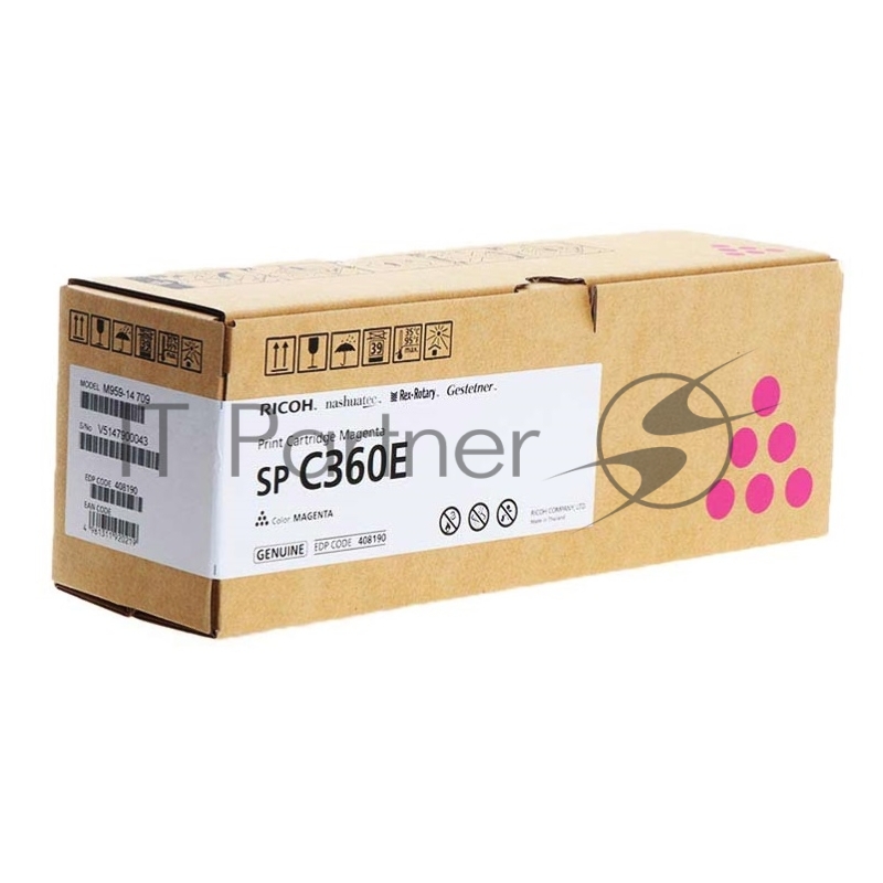 Принт-картридж малиновый, типSP C360E (1,5K) Ricoh SP C360DNw/SP C360SNw/SP C360SFNw/SP C361SFNw