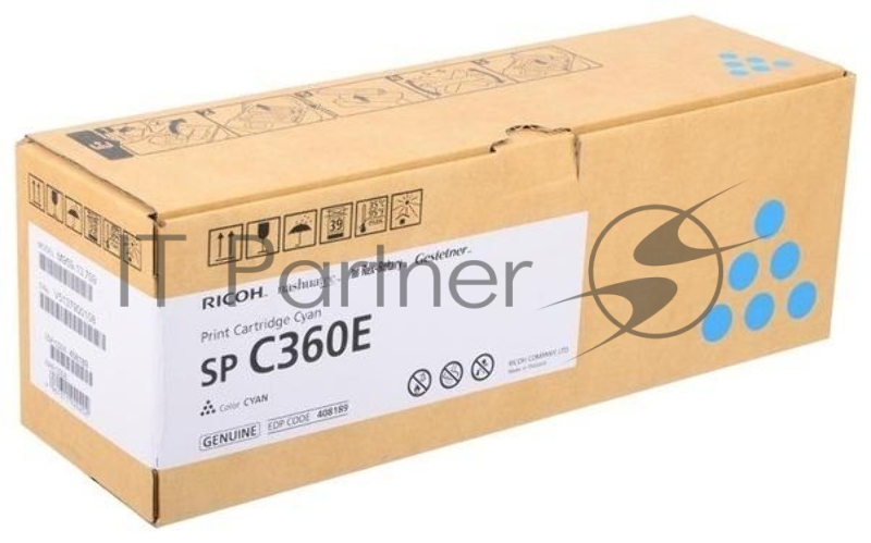 Принт-картридж голубой, тип SP C360E (1,5K) Ricoh SP C360DNw/SP C360SNw/SP C360SFNw/SP C361SFNw
