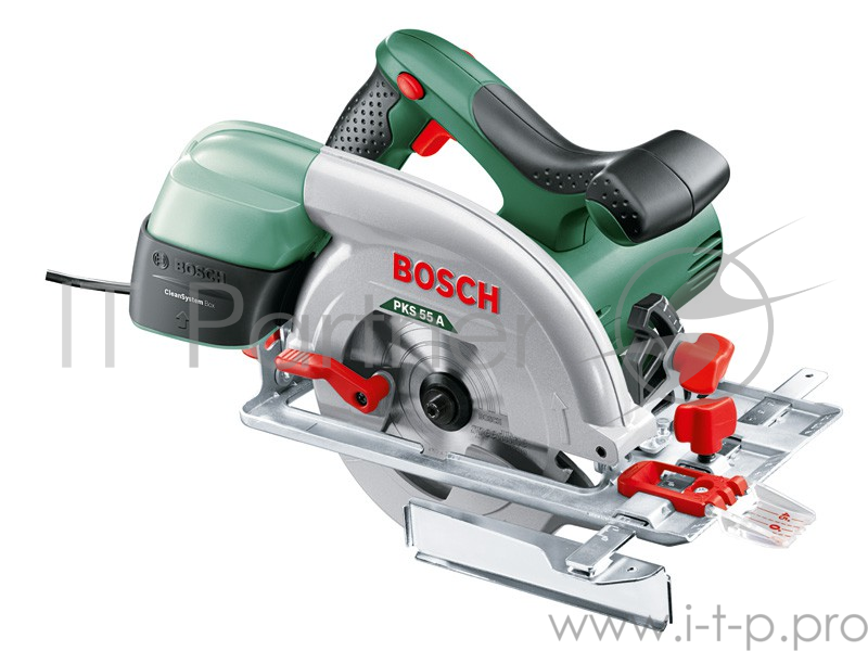 Пила Bosch PKS 55 Ручная дисковая пила 0603500020 {Мощность/напряжение: 1200 Ватт , число оборотов/частота: 0 - 5300 об/мин, вес: 3,9 кг, шлифподошва/направляющая:145 х 290 мм}