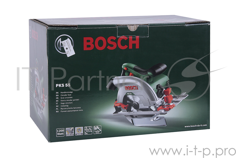 Пила Bosch PKS 55 Ручная дисковая пила 0603500020 {Мощность/напряжение: 1200 Ватт , число оборотов/частота: 0 - 5300 об/мин, вес: 3,9 кг, шлифподошва/направляющая:145 х 290 мм}