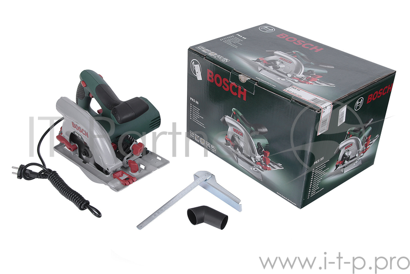 Пила Bosch PKS 55 Ручная дисковая пила 0603500020 {Мощность/напряжение: 1200 Ватт , число оборотов/частота: 0 - 5300 об/мин, вес: 3,9 кг, шлифподошва/направляющая:145 х 290 мм}