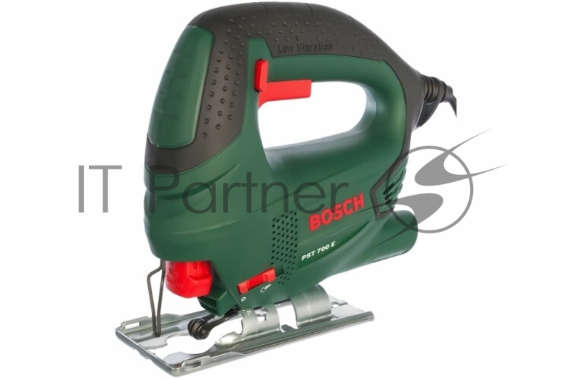 Лобзик Bosch PST 700 E Лобзик 06033A0020 {Мощность 500 Вт, частота хода 500 - 3.000 мин-?. Глубина резания дерева 70 мм. Глубина резания алюминия 10 мм. Глубина резания стали 4 мм. Вес 1,7 кг.}