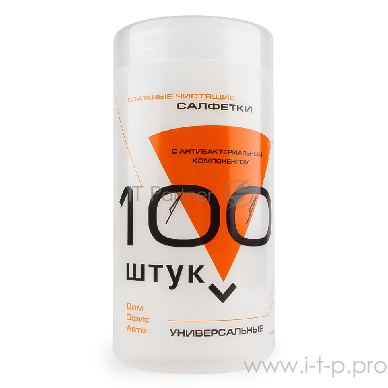 Чистящее средство влажные салфетки Konoos KBU-100 в тубе, универсальные (100шт./уп.)