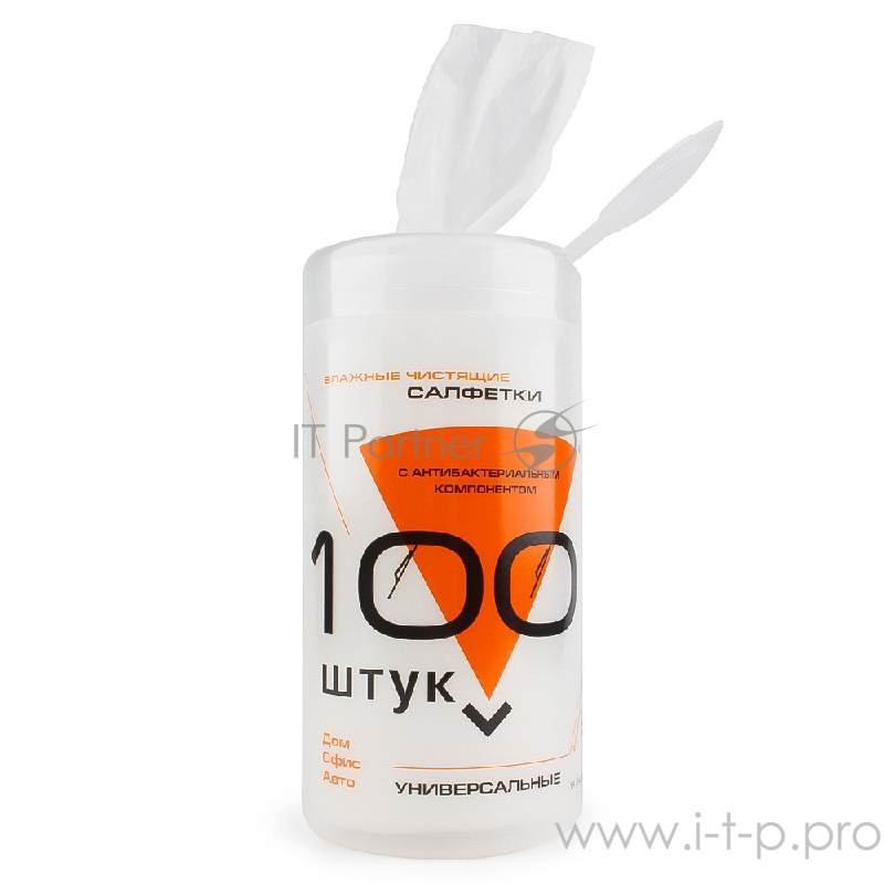 Чистящее средство влажные салфетки Konoos KBU-100 в тубе, универсальные (100шт./уп.)