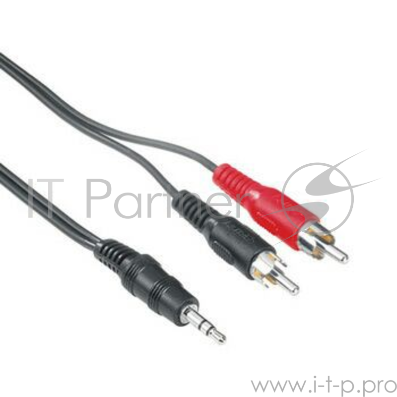 Кабель аудио Hama H-48913 2хRCA (m)/Jack 3.5 (m) 2м. черный (00048913)