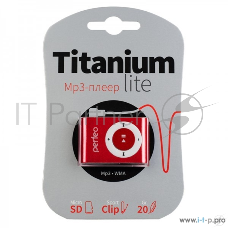 Цифровой аудио плеер Perfeo Titanium Lite, бордовый (PF_A4143)