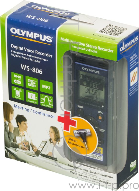 Диктофон Цифровой Olympus WS-806+ME-51S 4Gb синий