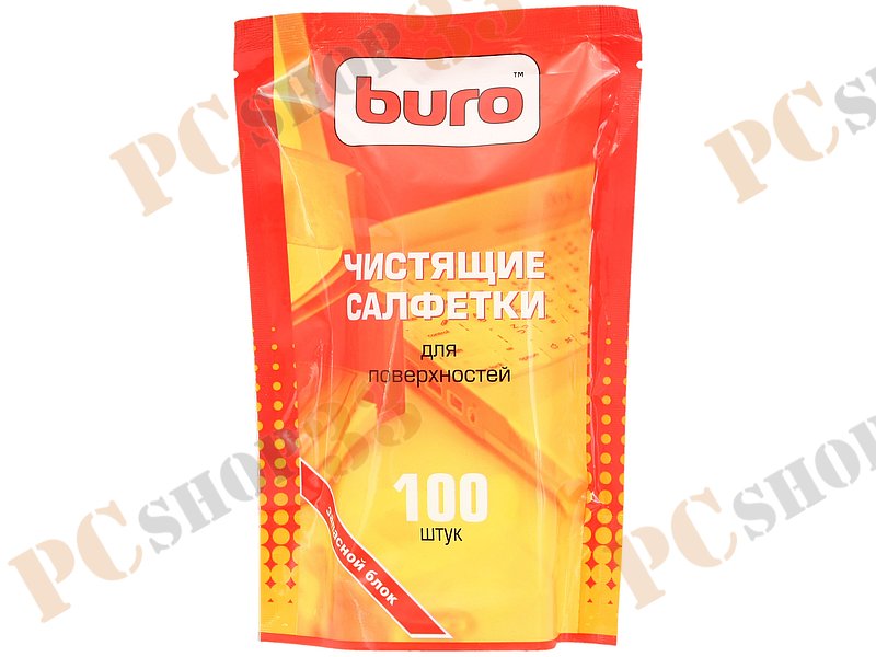 Чистящее средство влажные салфетки Buro BU-Zsurface запасной блок, для поверхностей (100шт./уп.)