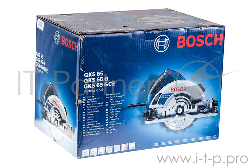 Пила Bosch GKS 65 Пила дисковая 0601667000 { 1600 Вт,190х30мм, 66мм, плавн.пуск,4,8кг, коробка }