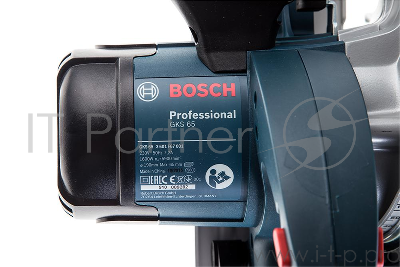 Пила Bosch GKS 65 Пила дисковая 0601667000 { 1600 Вт,190х30мм, 66мм, плавн.пуск,4,8кг, коробка }