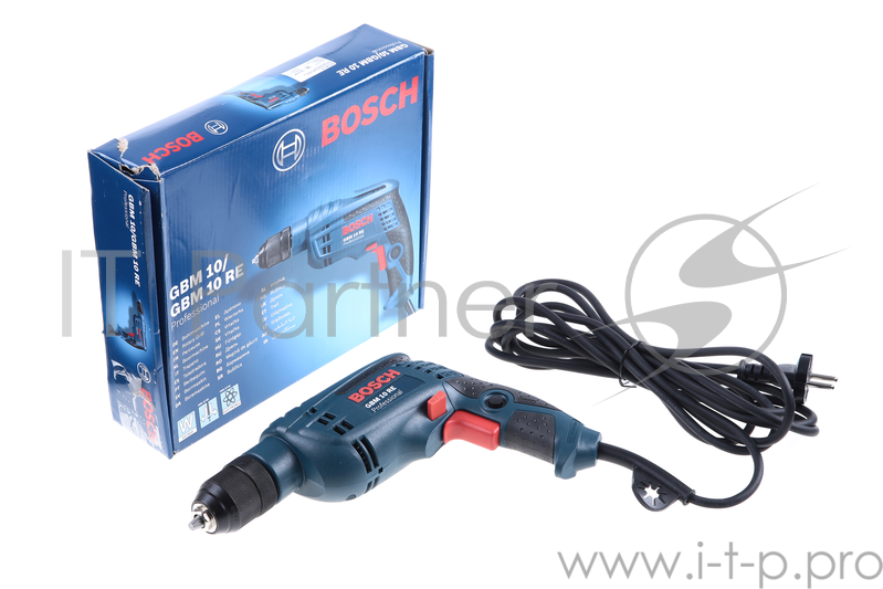 Дрель, Шуруповерт Bosch GBM 10 RE дрель безударная 0601473600 {(600 Вт, патрон 10мм , 6нм, 1,7кг, коробка)}