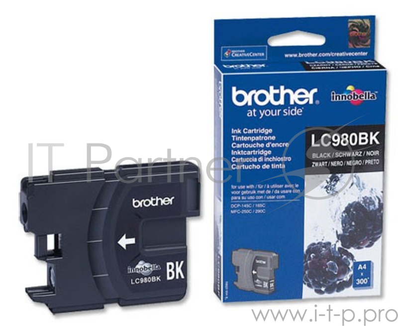 Картридж струйный Brother LC980BK черный для Brother DCP-145C/165C/MFC-250C (300стр.)