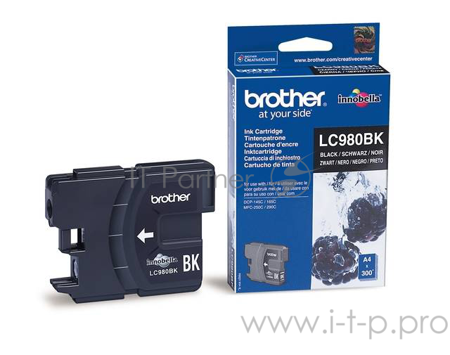 Картридж струйный Brother LC980BK черный для Brother DCP-145C/165C/MFC-250C (300стр.)