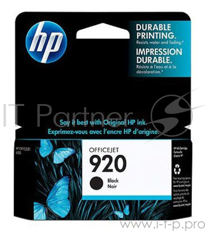 Картридж струйный HP №920 CD971AE черный для HP OJ 6000/6500
