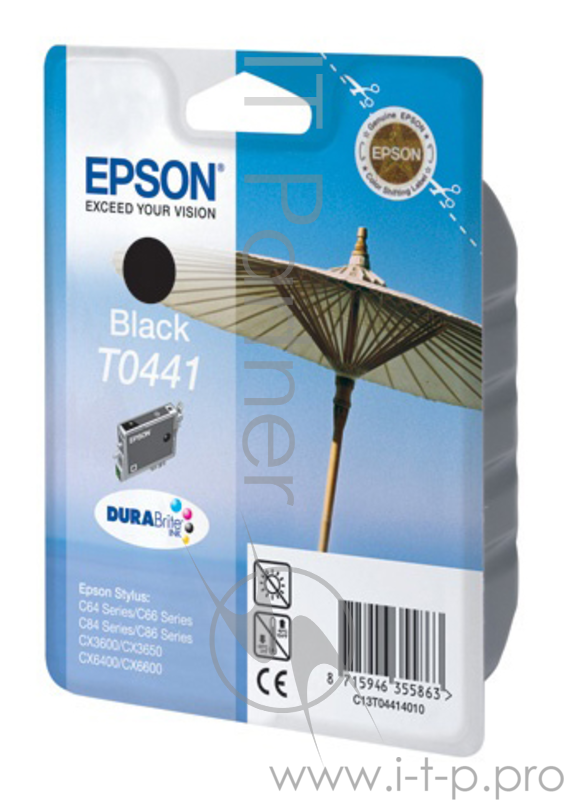 Картридж струйный Epson C13T04414010 black для Stylus C84/86 (13ml)