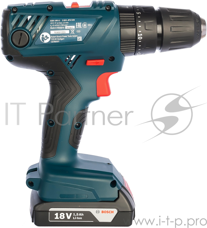 Дрель, Шуруповерт Bosch GSB 180-LI ударная дрель-шуруповерт 06019F8320 {18 В, БЗП, 54нм, 13 мм, 1700 об/мин, 1,4кг, 2акк- Li-ion.1,5Ач, кейс}
