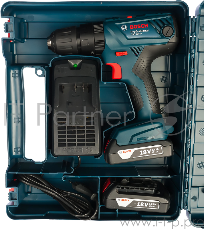 Дрель, Шуруповерт Bosch GSB 180-LI ударная дрель-шуруповерт 06019F8320 {18 В, БЗП, 54нм, 13 мм, 1700 об/мин, 1,4кг, 2акк- Li-ion.1,5Ач, кейс}